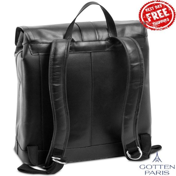 McKlein Hagen Leather Laptop Backpack Black Women\'s Bag
